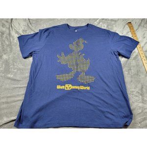 Disney Parks Donald Duck Outline Cut out‎ Shirt Men's Blue Yellow 2XL